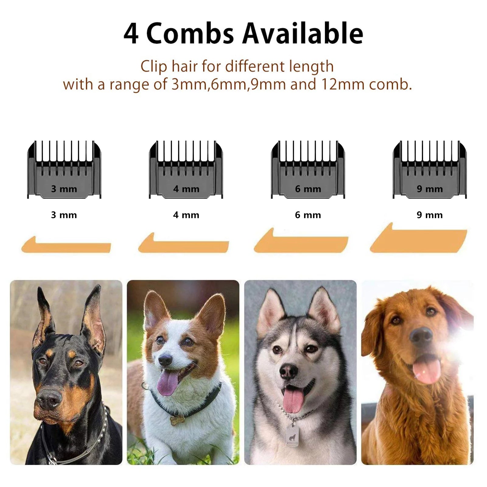 Rechargeable Cordless Pet Shaver,Low Noise Dog Clippers with Scissor Comb,Electric Quiet Pet Grooming Set for Dogs and Cats